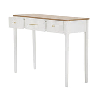 Tavolo Consolle MF606, Bianco, Legno, 107x37x80 cm, Seven Design