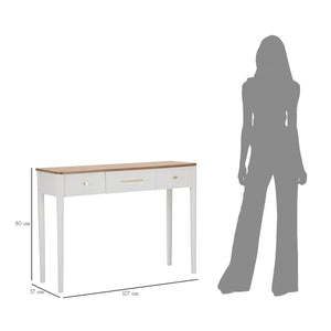 Tavolo Consolle MF606, Bianco, Legno, 107x37x80 cm, Seven Design