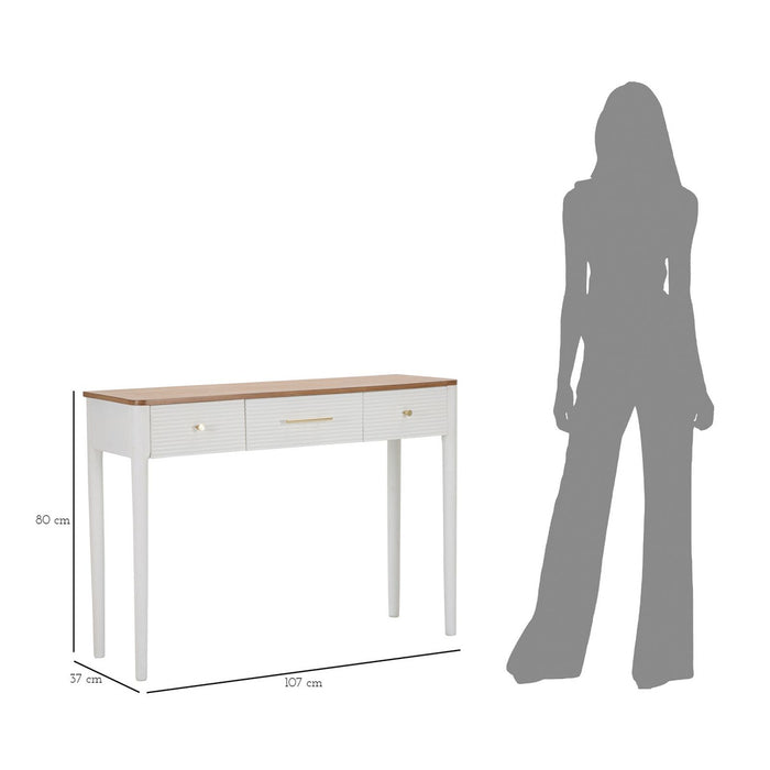 Tavolo Consolle MF606, Bianco, Legno, 107x37x80 cm, Seven Design