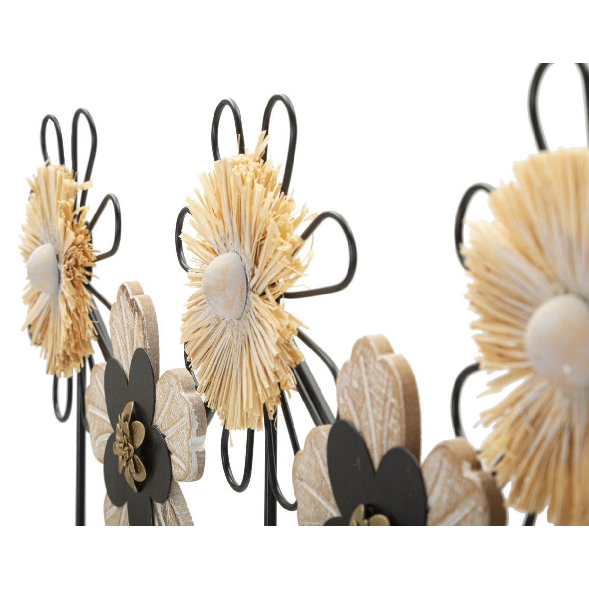 Appendiabiti da Parete Fiori 1, Marrone, Metallo, 61x5,5x30,5 cm, Seven Design