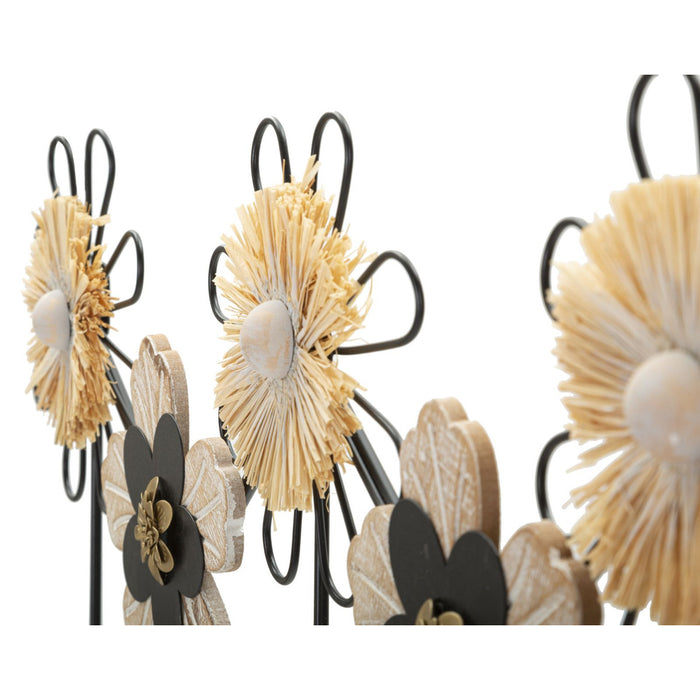 Appendiabiti da Parete Fiori 1, Marrone, Metallo, 61x5,5x30,5 cm, Seven Design
