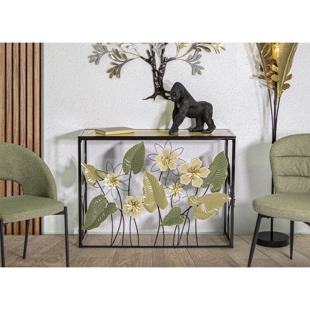 Tavolo Consolle Natura 2, Multicolore, Metallo, 108x36,8x80 cm, Seven Design