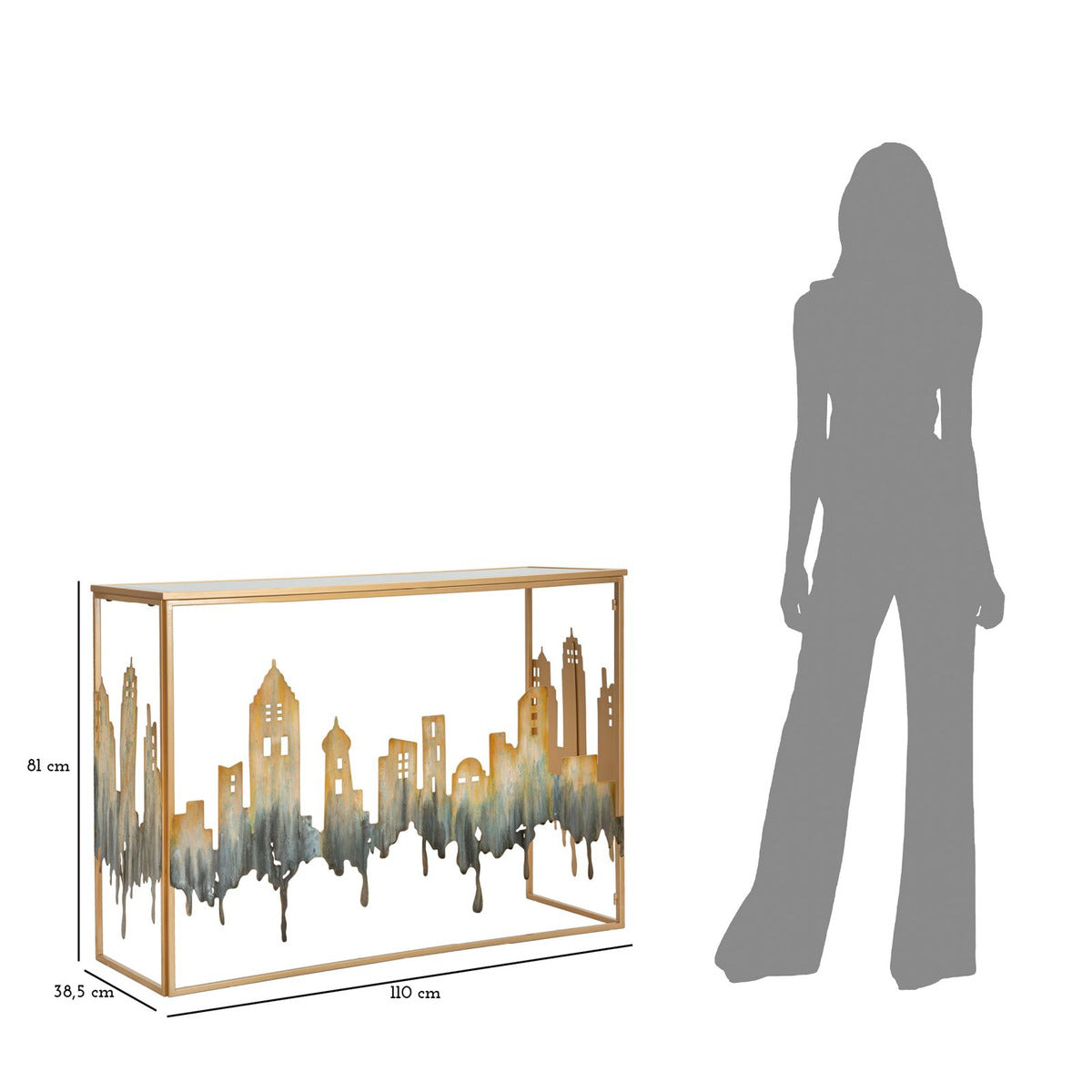 Tavolo Consolle Natura 1, Multicolore, Metallo, 110x38,5x81 cm, Seven Design