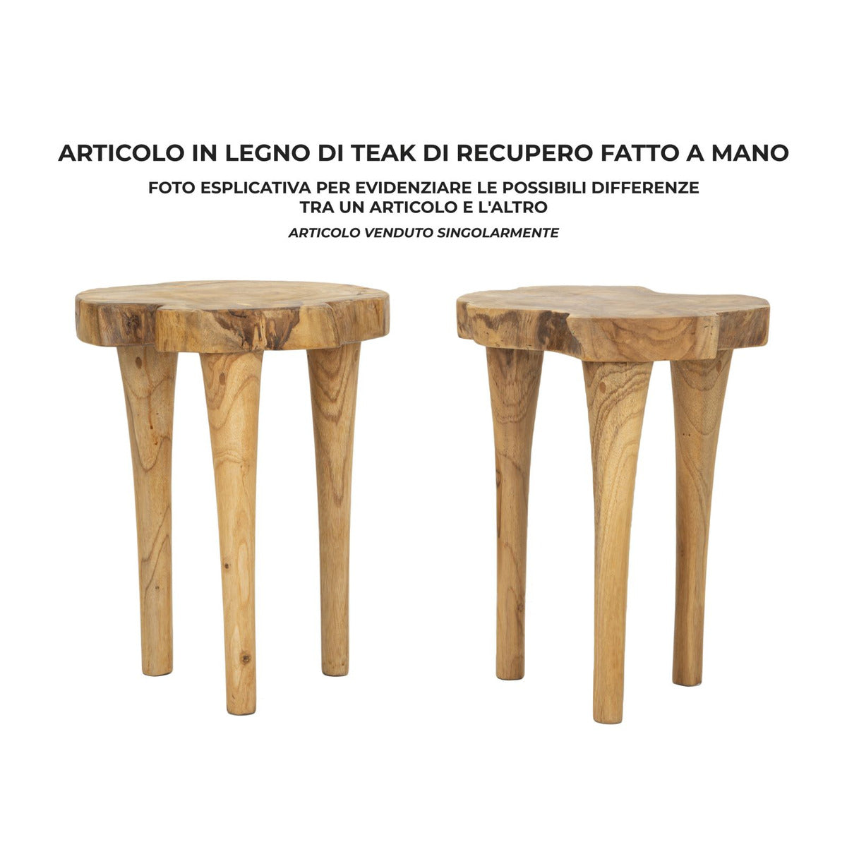Sgabello Basso Natura 12, Marrone, Legno, 35x35x45 cm, Seven Design