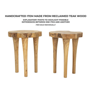 Sgabello Basso Natura 12, Marrone, Legno, 35x35x45 cm, Seven Design