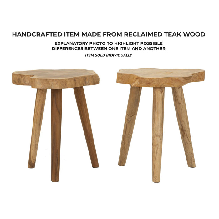 Sgabello Basso Natura 11, Marrone, Legno, 38x38x45 cm, Seven Design