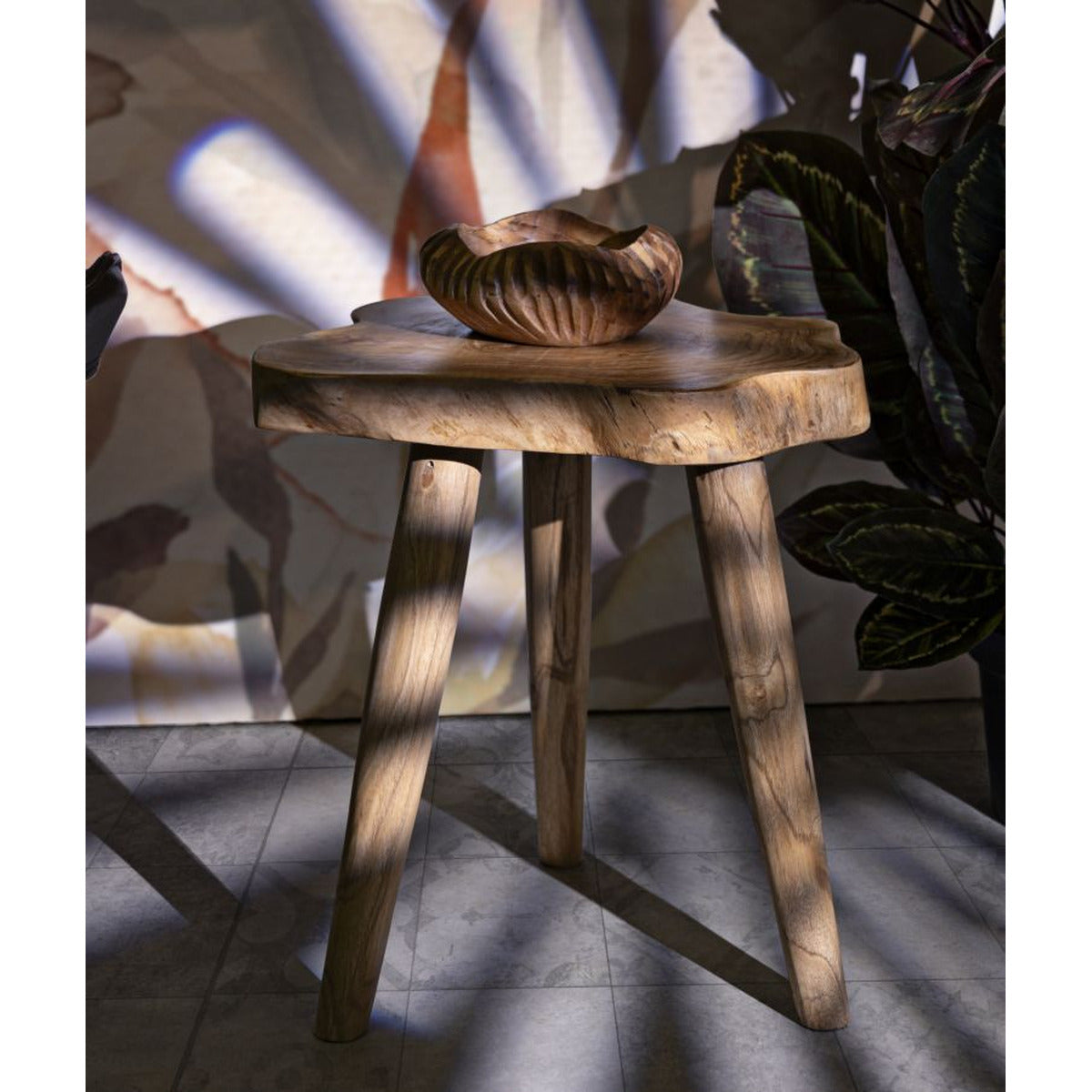 Sgabello Basso Natura 11, Marrone, Legno, 38x38x45 cm, Seven Design