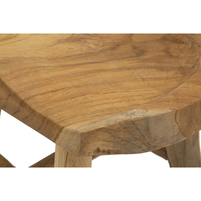 Sgabello Basso Natura 13, Marrone, Legno, 40x32x42 cm, Seven Design