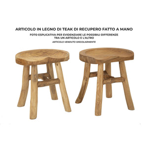 Sgabello Basso Natura 13, Marrone, Legno, 40x32x42 cm, Seven Design
