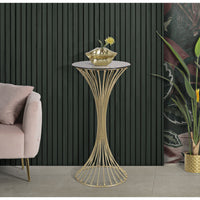 Tavolino MF596, Oro, Metallo, 50x50x103 cm, Seven Design