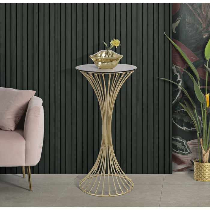 Tavolino MF596, Oro, Metallo, 50x50x103 cm, Seven Design