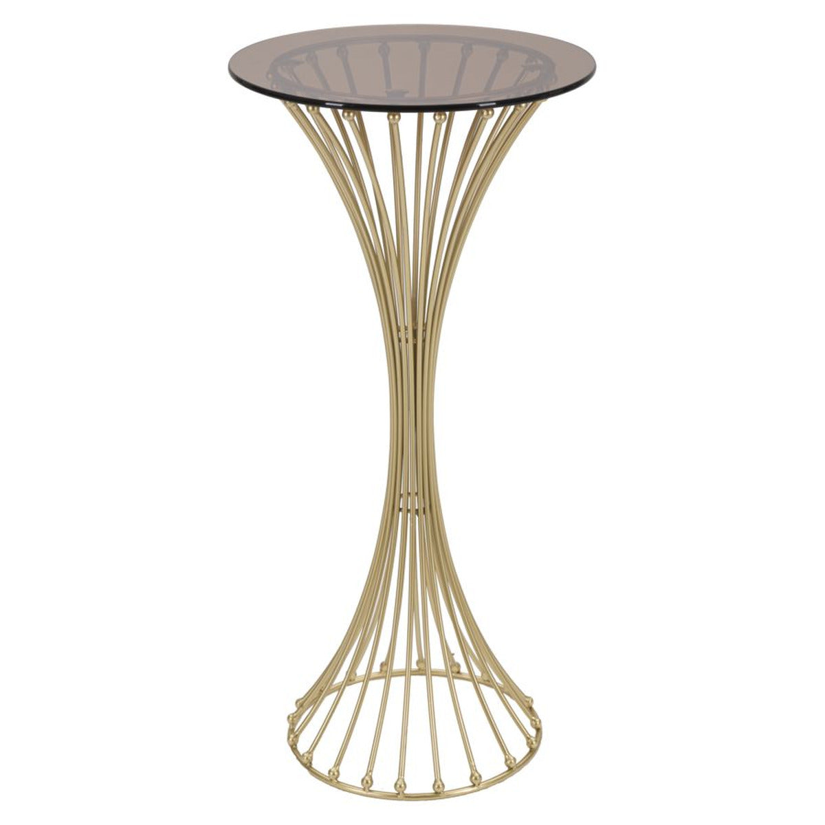 Tavolino MF599, Oro, Metallo, 40x40x82 cm, Seven Design