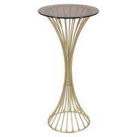 Tavolino MF599, Oro, Metallo, 40x40x82 cm, Seven Design