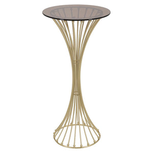 Tavolino MF599, Oro, Metallo, 40x40x82 cm, Seven Design