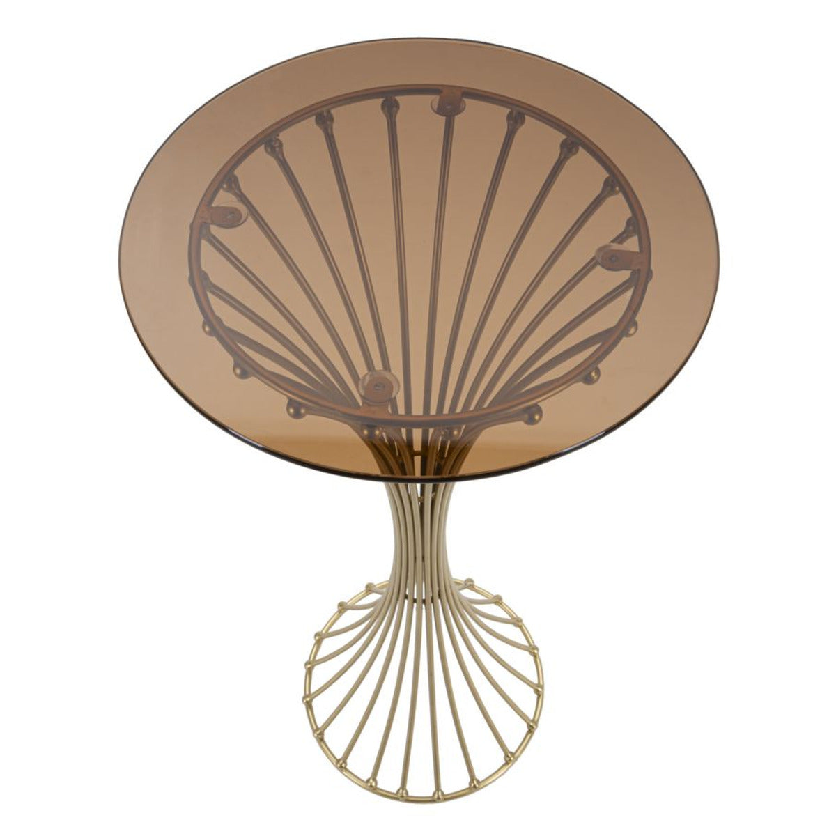 Tavolino MF599, Oro, Metallo, 40x40x82 cm, Seven Design