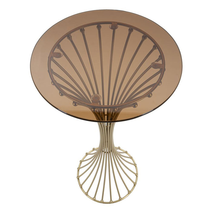 Tavolino MF599, Oro, Metallo, 40x40x82 cm, Seven Design