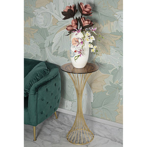 Tavolino MF599, Oro, Metallo, 40x40x82 cm, Seven Design