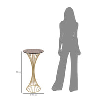 Tavolino MF599, Oro, Metallo, 40x40x82 cm, Seven Design