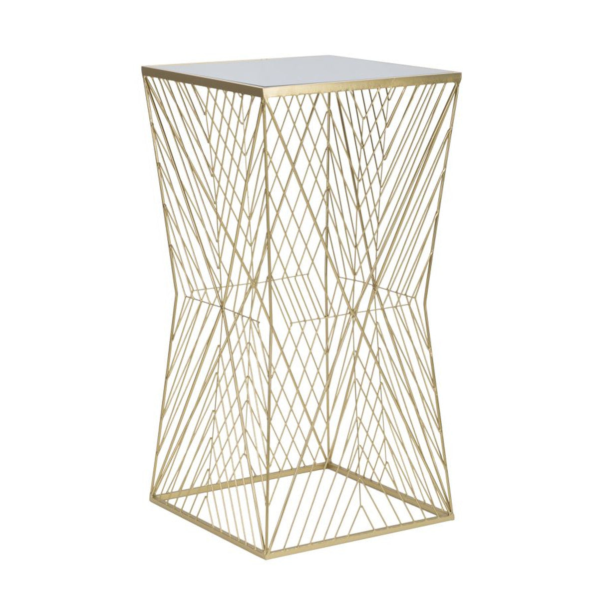 Tavolino MF594, Oro, Metallo, 50x50x100 cm, Seven Design