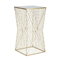 Tavolino MF594, Oro, Metallo, 50x50x100 cm, Seven Design