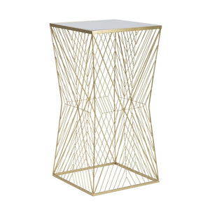 Tavolino MF594, Oro, Metallo, 50x50x100 cm, Seven Design