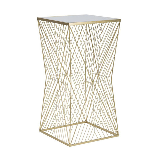 Tavolino MF594, Oro, Metallo, 50x50x100 cm, Seven Design