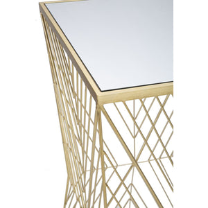 Tavolino MF594, Oro, Metallo, 50x50x100 cm, Seven Design