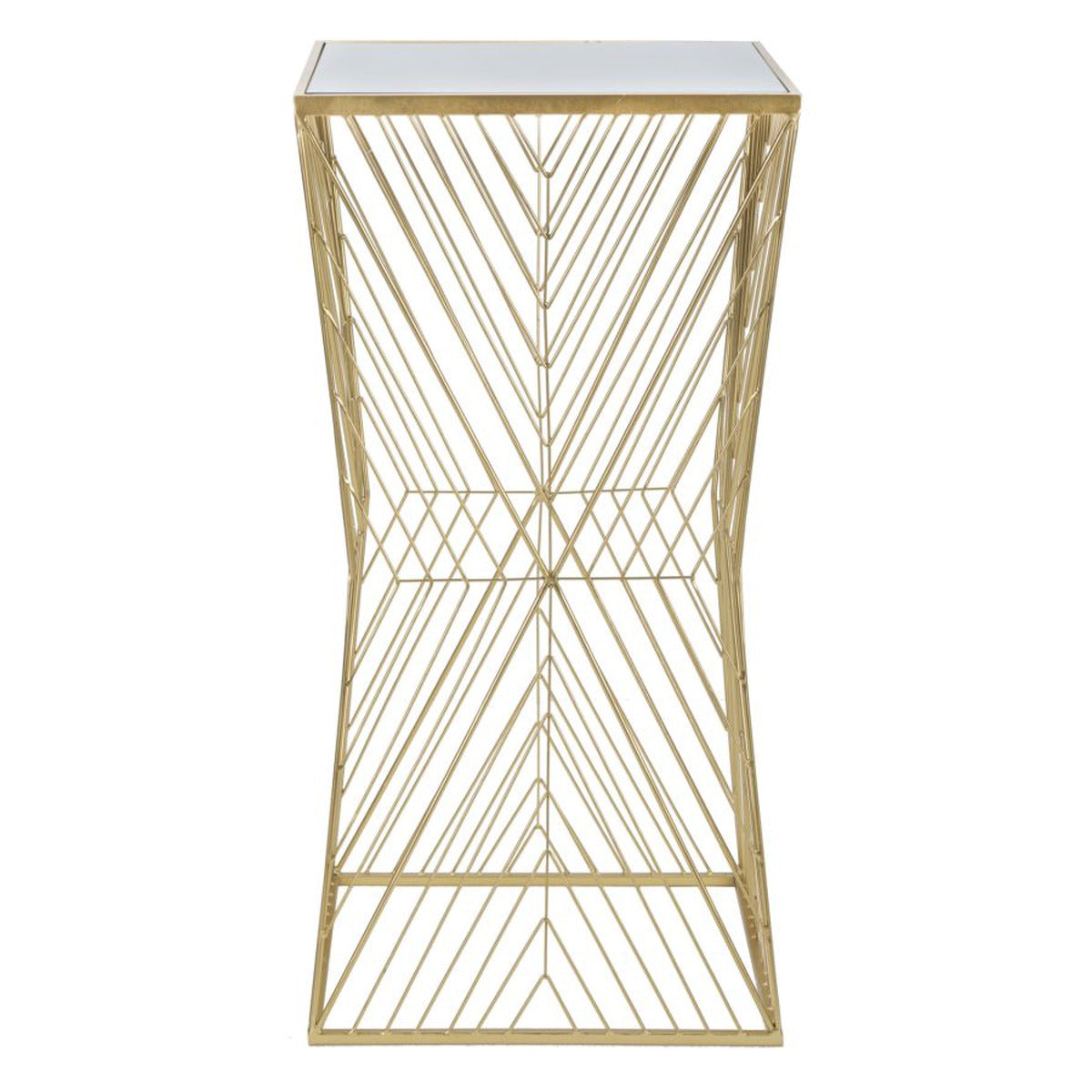 Tavolino MF594, Oro, Metallo, 50x50x100 cm, Seven Design