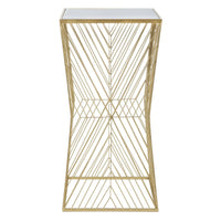 Tavolino MF594, Oro, Metallo, 50x50x100 cm, Seven Design