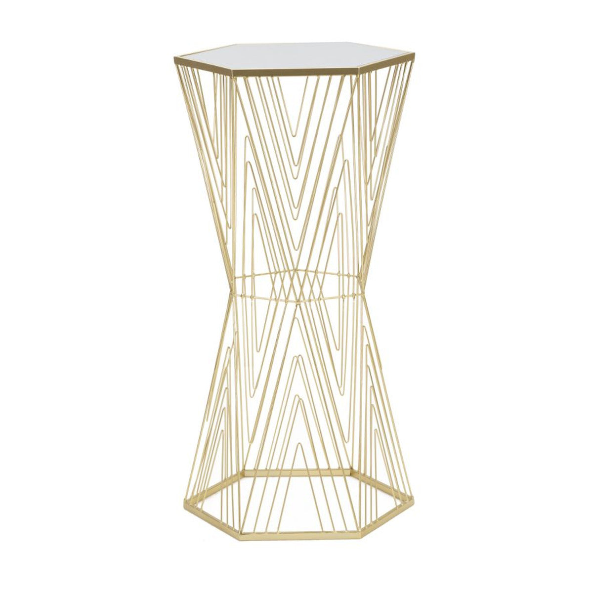 Tavolino MF600, Oro, Metallo, 40x35x80 cm, Seven Design