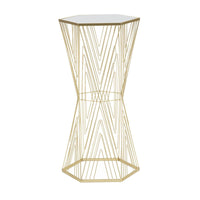 Tavolino MF600, Oro, Metallo, 40x35x80 cm, Seven Design