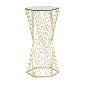 Tavolino MF600, Oro, Metallo, 40x35x80 cm, Seven Design