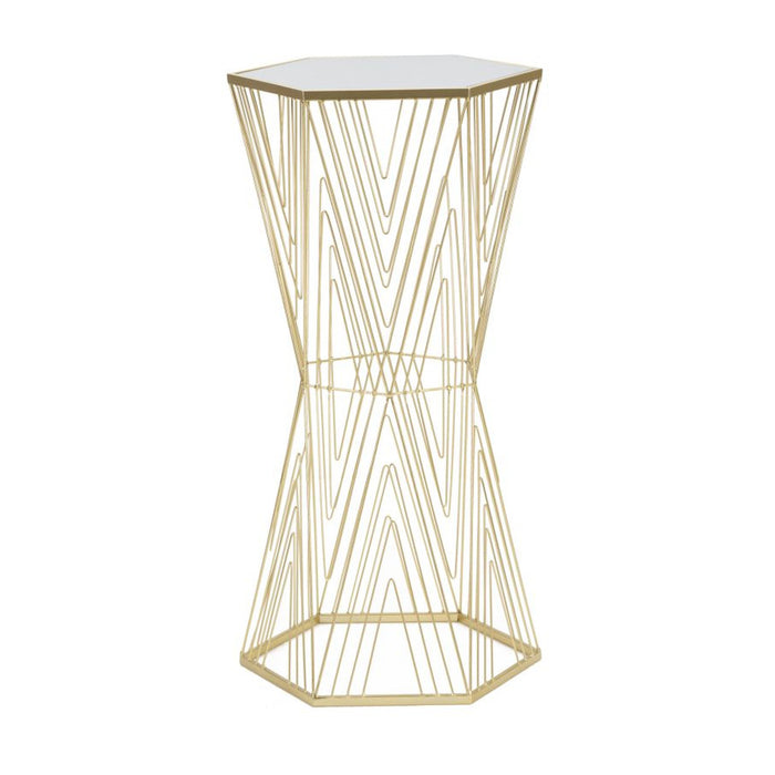 Tavolino MF600, Oro, Metallo, 40x35x80 cm, Seven Design
