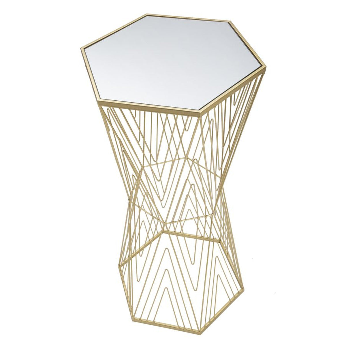 Tavolino MF600, Oro, Metallo, 40x35x80 cm, Seven Design