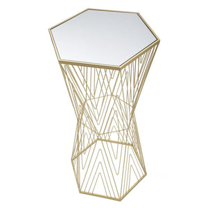 Tavolino MF600, Oro, Metallo, 40x35x80 cm, Seven Design