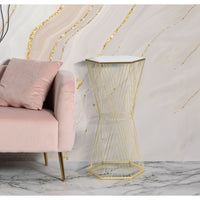 Tavolino MF600, Oro, Metallo, 40x35x80 cm, Seven Design