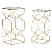 Tavolino MF565, Oro, Metallo, 31,5x31,5x68 cm, Seven Design