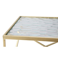 Tavolino MF565, Oro, Metallo, 31,5x31,5x68 cm, Seven Design