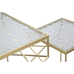 Tavolino MF595, Oro, Metallo, 50x50x100 cm, Seven Design