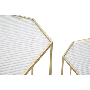 Tavolino MF598, Oro, Metallo, 50x46x100 cm, Seven Design