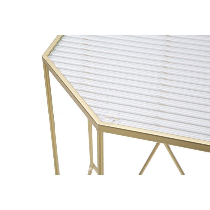 Tavolino MF598, Oro, Metallo, 50x46x100 cm, Seven Design