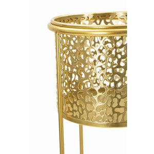 Set di 2 Vasi per Piante MF407, Oro, Metallo, 17x17x46 cm, Seven Design