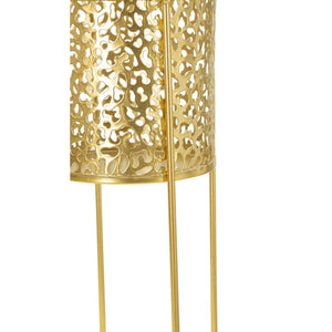 Set di 2 Vasi per Piante MF407, Oro, Metallo, 17x17x46 cm, Seven Design