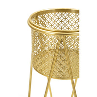 Set di 2 Vasi per Piante MF405, Oro, Metallo, 21x20x46 cm, Seven Design
