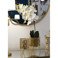 Set di 2 Vasi per Piante MF414, Oro, Metallo, 16x16x20 cm, Seven Design