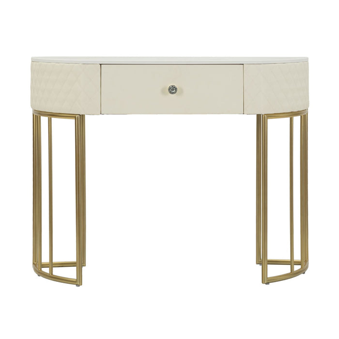 Tavolo Consolle MF607, Bianco, Legno, 100x40x75 cm, Seven Design