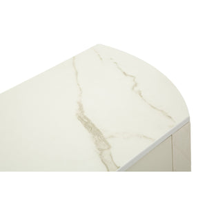 Tavolo Consolle MF607, Bianco, Legno, 100x40x75 cm, Seven Design