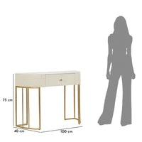 Tavolo Consolle MF607, Bianco, Legno, 100x40x75 cm, Seven Design