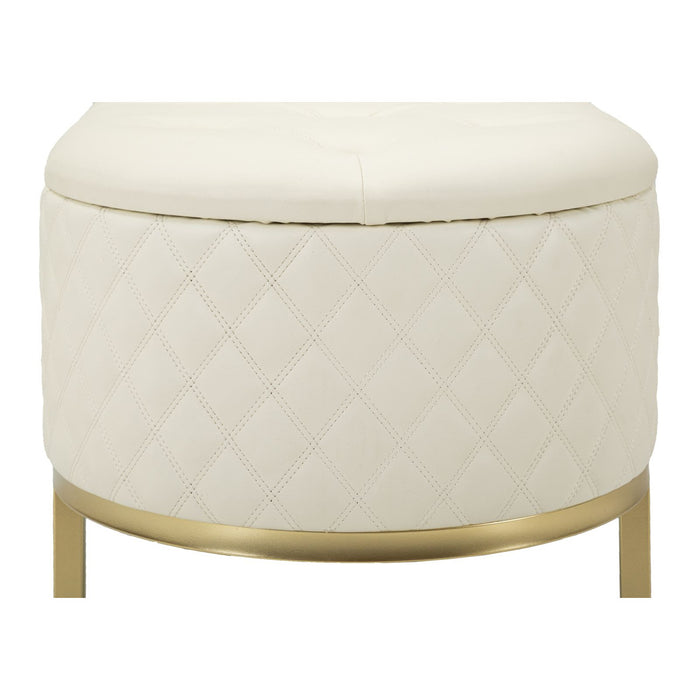 Panca con Portaoggetti MF302, Bianco, Legno, 120x40x43 cm, Seven Design