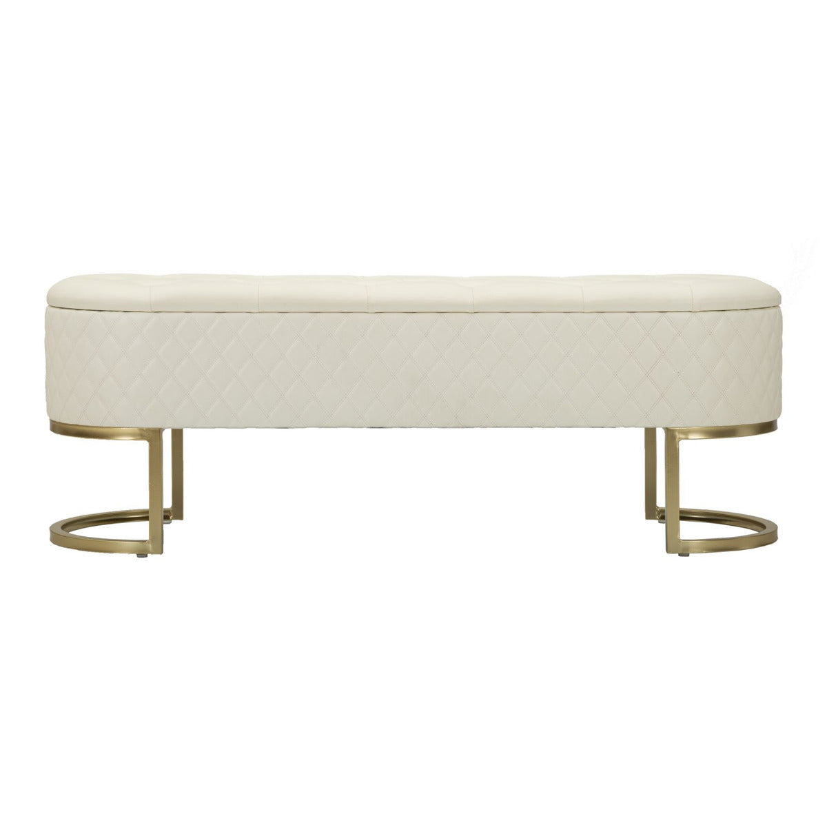 Panca con Portaoggetti MF302, Bianco, Legno, 120x40x43 cm, Seven Design